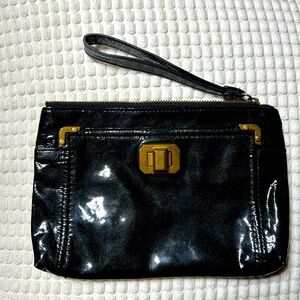 Juicy Couture Black Patent Leather Wristlet